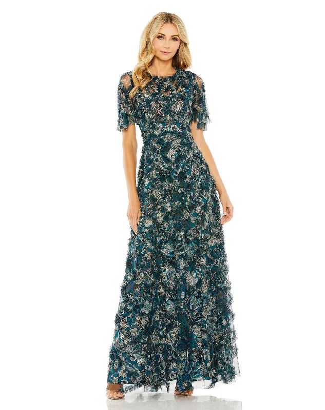 Special Promotion Mac Duggal 8043 Long Floral Print Formal Dress