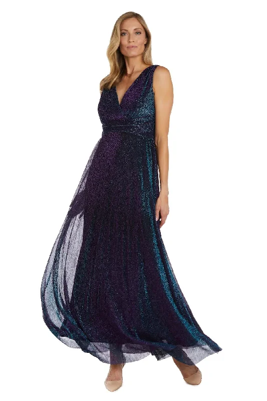 Low Prices R&M Richards 9836 Long Metallic Formal Dress