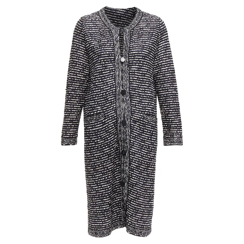 Super Deal Christian Dior Light Weave CD Logo Button Long Coat