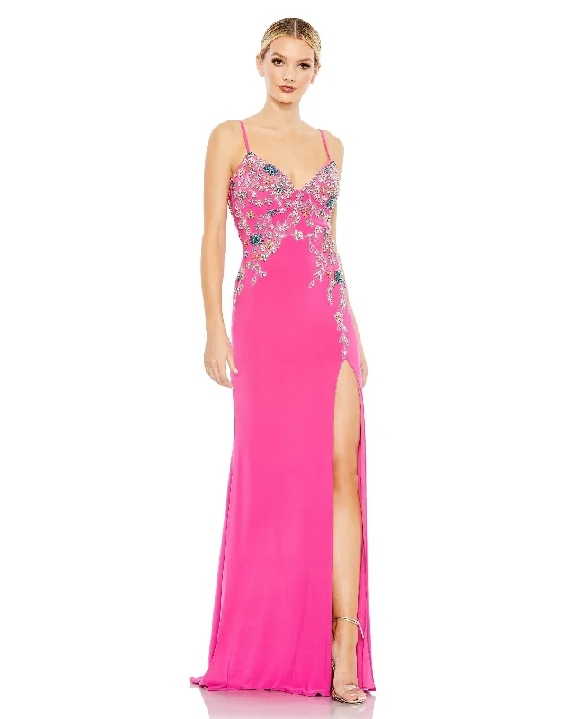 Hurry In Mac Duggal A42006 Beaded Formal Long Slit Prom Gown