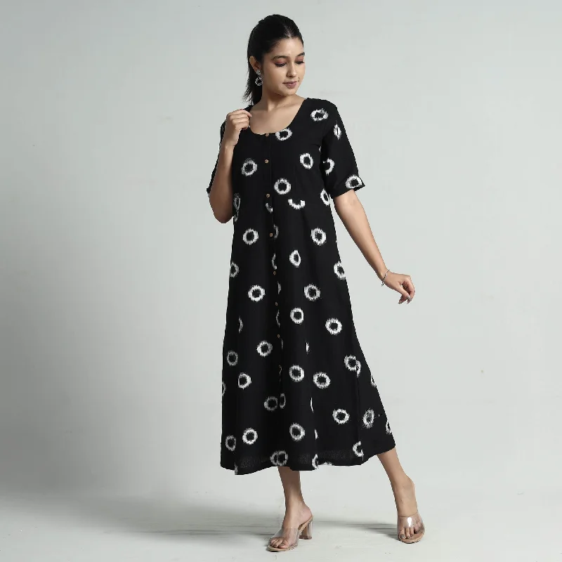 Super Sale Black - Pochampally Double Ikat Weave Cotton Dress
