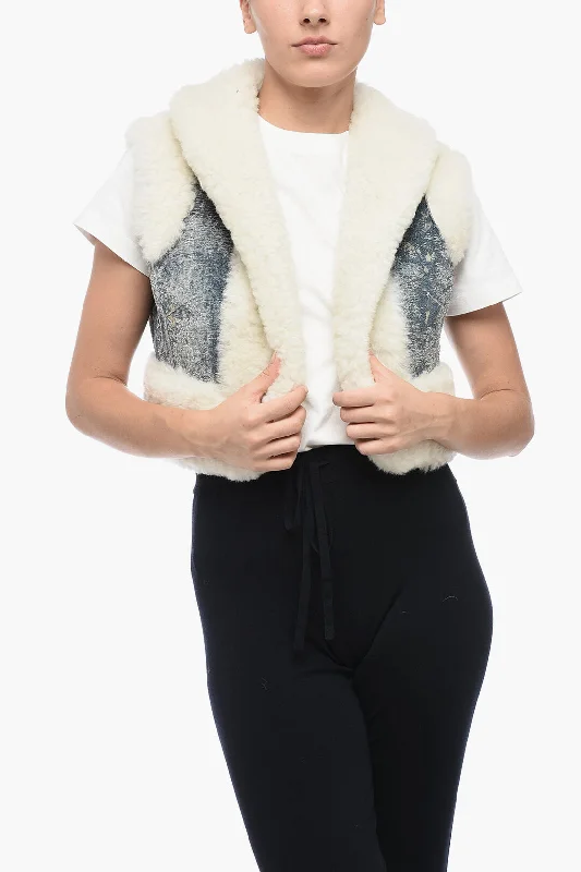 Dolce & Gabbana Shearling Cropped Fit Vest