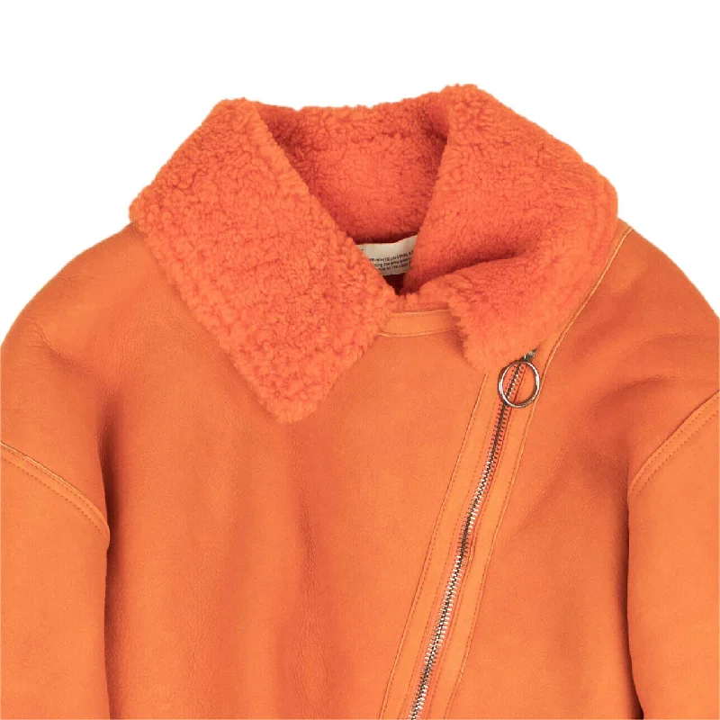 Overstock Sale Off-White C/O Virgil Abloh Cropped Shearling Jacket - Orange