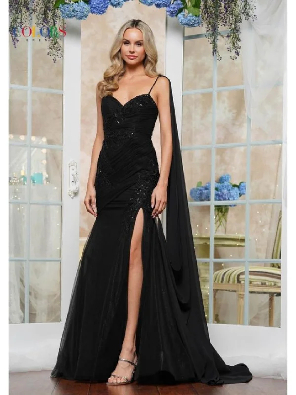 Colors 3467 Formal Fitted Long Evening Prom Dress