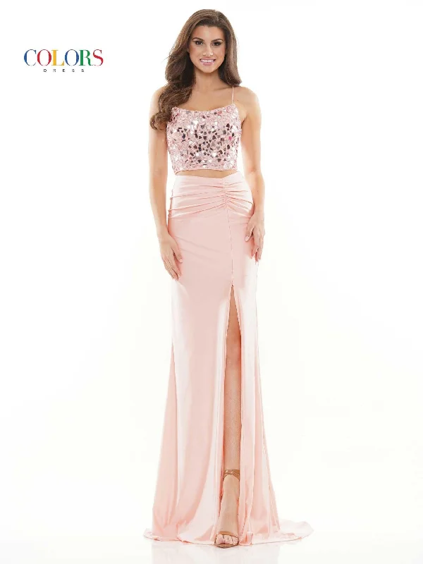 Huge Savings Colors 2688 Colors Long Formal Two Piece Beaded Prom Dress
