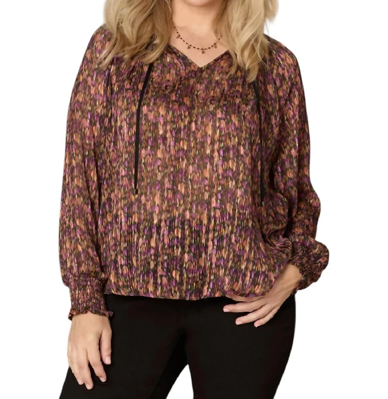 Blowout Deals Woven Floral Top - Plus In Sunset Pur