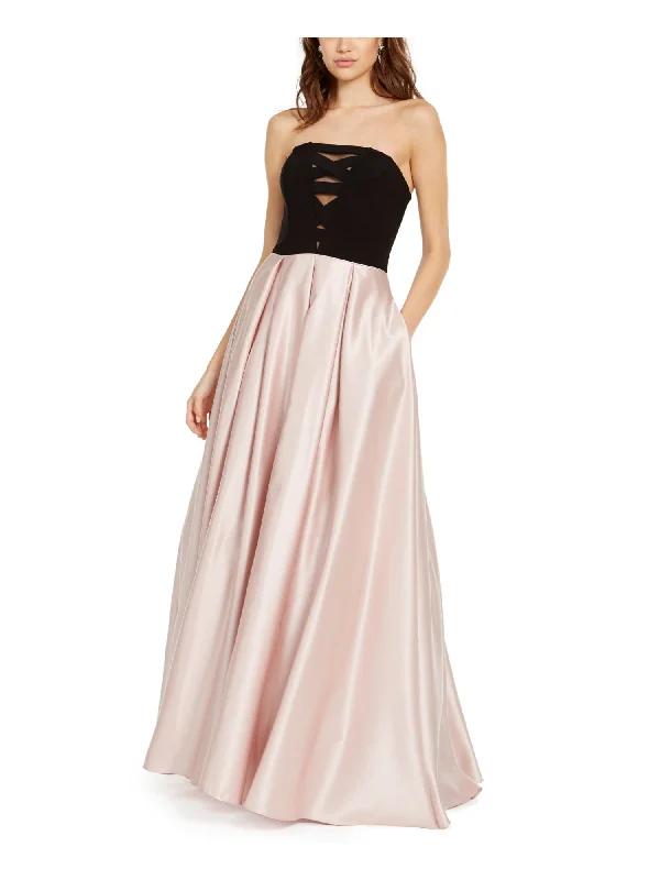 Instant Discount BLONDIE NITES Womens Pocketed Sleeveless Sweetheart Neckline Full-Length Formal Fit + Flare Dress