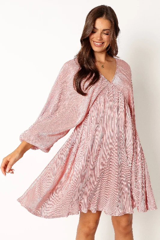 Season Finale Sale Xanudu Long Sleeve Mini Dress - Pink