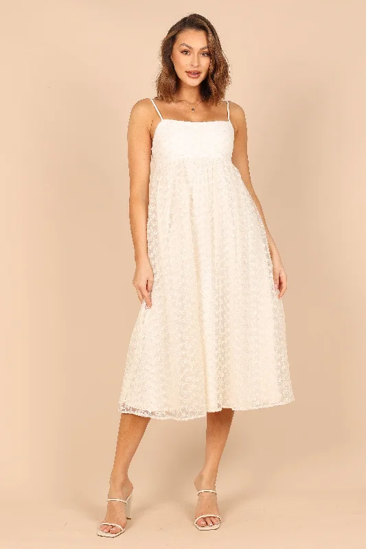 Time-Limited Offer Fleaur Midi Dress - Beige
