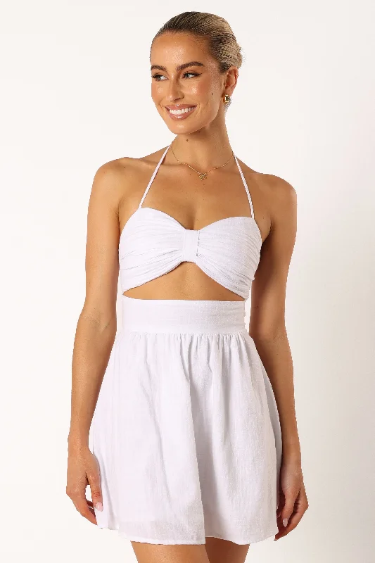 Don't Wait Boat Mini Dress - White