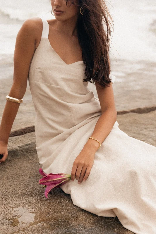 The Best Prices Sjon Contrast Strap Maxi Dress - Oatmeal