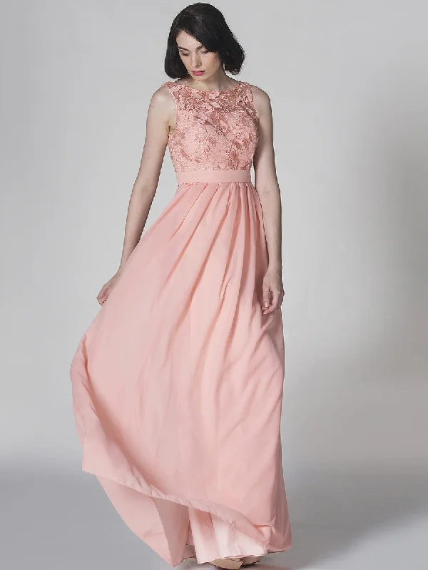 Limited Time Discount Other Lace and Chiffon U-Back Dress