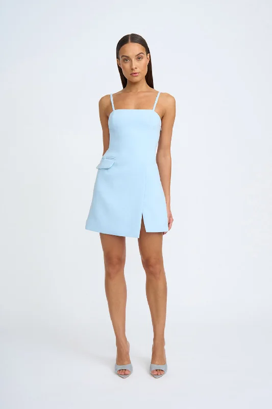 Warehouse Sale Celia Twill Mini Dress | Final Sale - Powder Blue