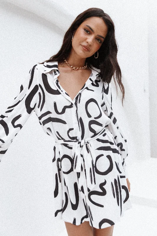 Epic Deals Cosmo Wrap Mini Dress - White/Black