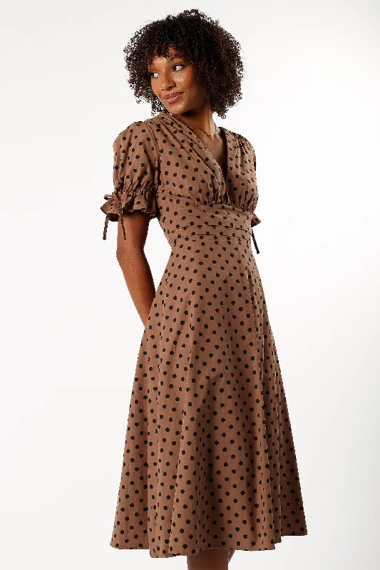 Mega Sale Charlie Midi Dress - Camel/Black