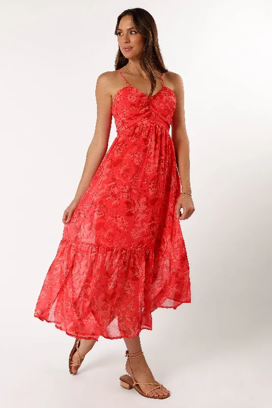 Value Deals Destiny Midi Dress - Red