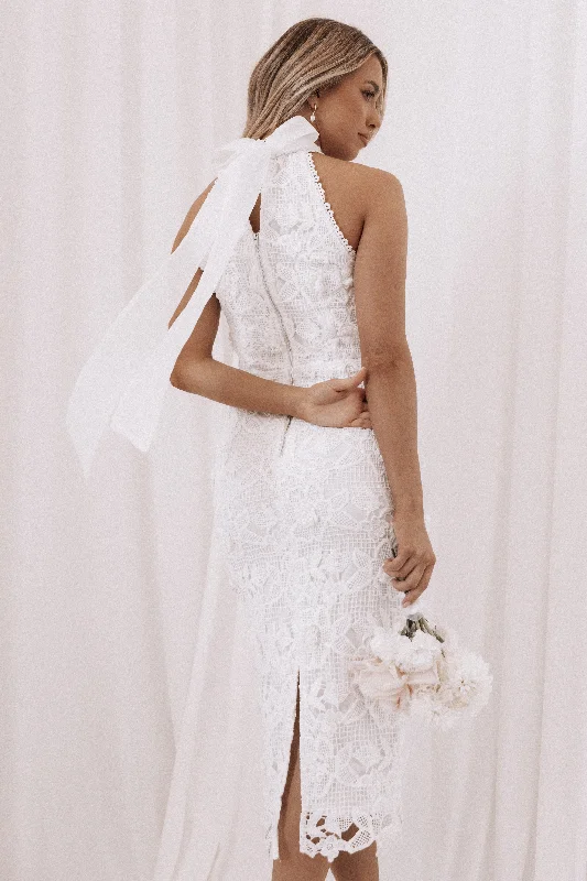 Must-Have Deals Adalyn Halterneck Midi Dress - White
