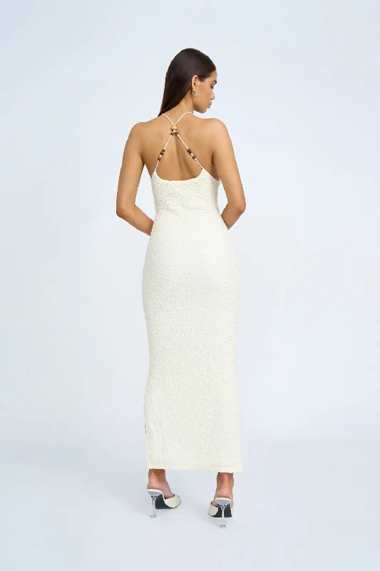 Deal Alert Bianca Bead Midi Dress| Final Sale- Ivory