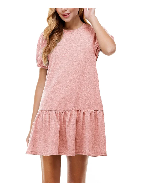 Extra Savings KINGSTON GREY Womens Short Sleeve Round Short Drop Waist Dress