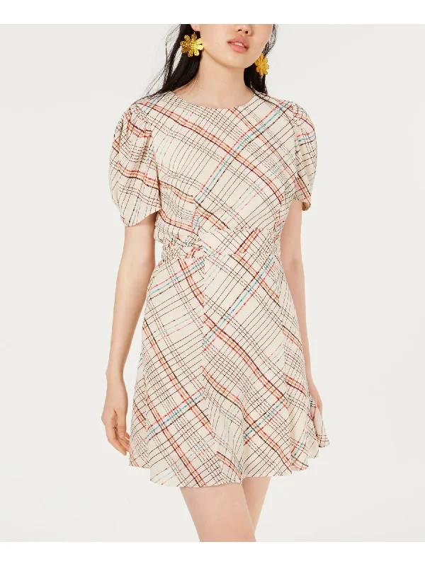 Today’s Special CITY STUDIO Womens Printed Short Sleeve Jewel Neck Above The Knee Fit + Flare Dress