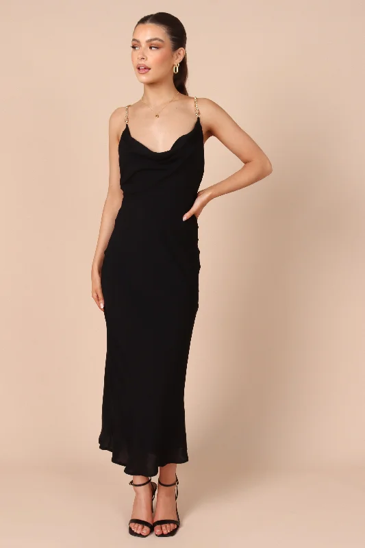 Don't Wait Khaleesi Slip Midi Dress - Black