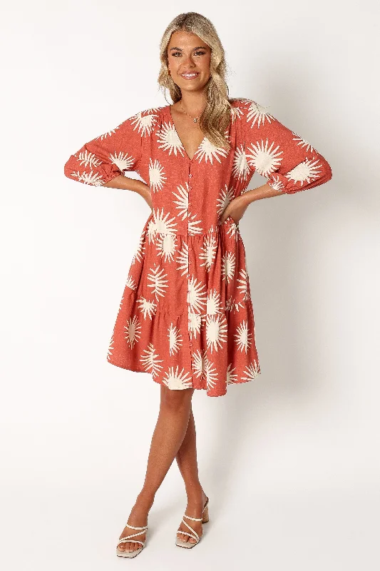 Instant Discount Bennet Long Sleeve Mini Dress - Ida Print