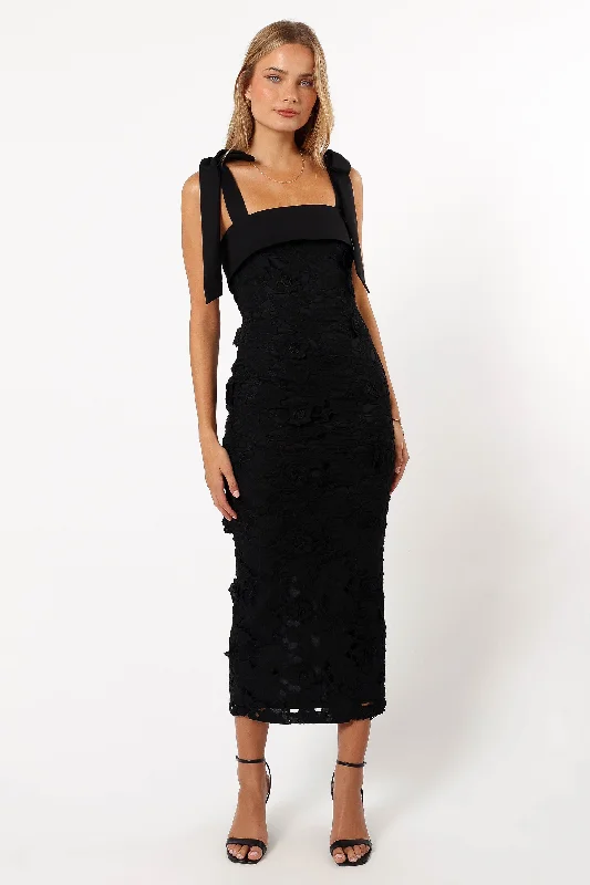 Deal Dash Emersyn Midi Lace Dress - Black
