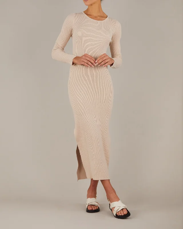 Daily Deals Afina Knit Dress - Beige