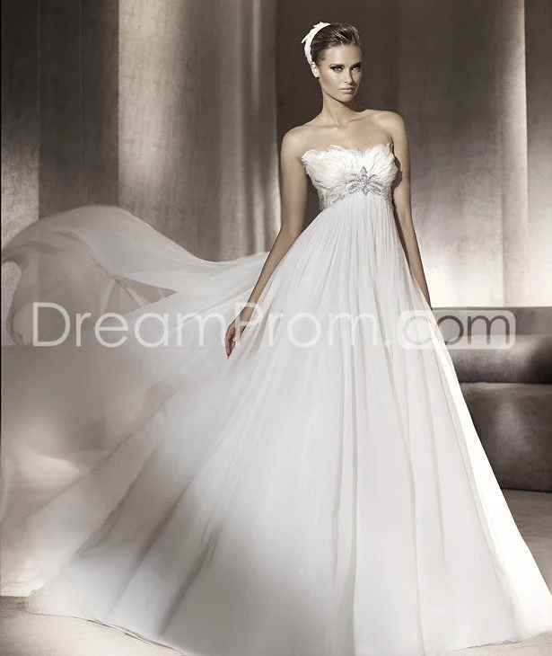 Incredible Offers Other Glamorous Empire Strapless Chiffon Wedding