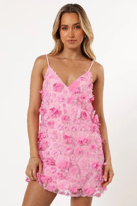 Flash Sale Freya Floral Mini Dress - Pink