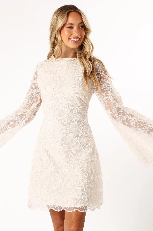 Amazing Deals Quinn Bell Sleeve Mini Dress - Cream