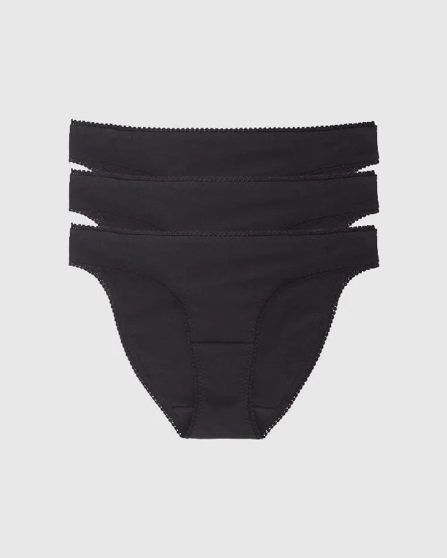 TIME-Limited Offer Cabana Cotton Bikini Underwear 3 Pack - Black Black Black