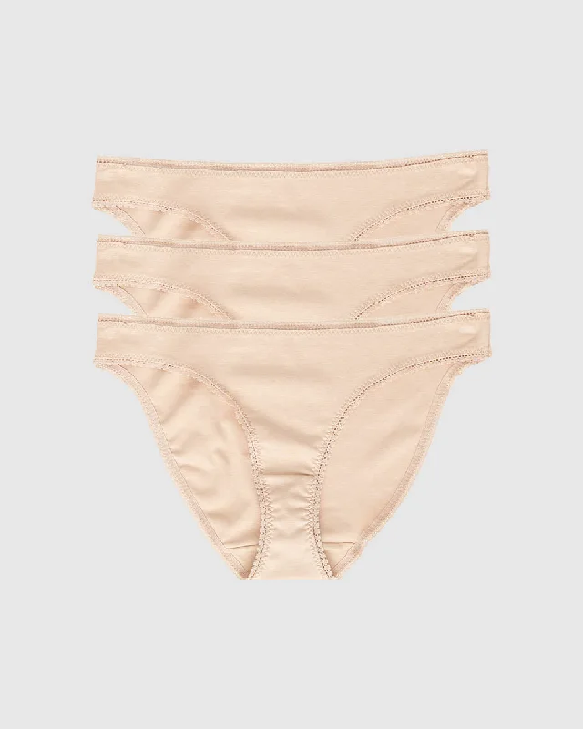 The Best Prices Cabana Cotton Bikini Underwear 3 Pack - Champagne Champagne Champagne