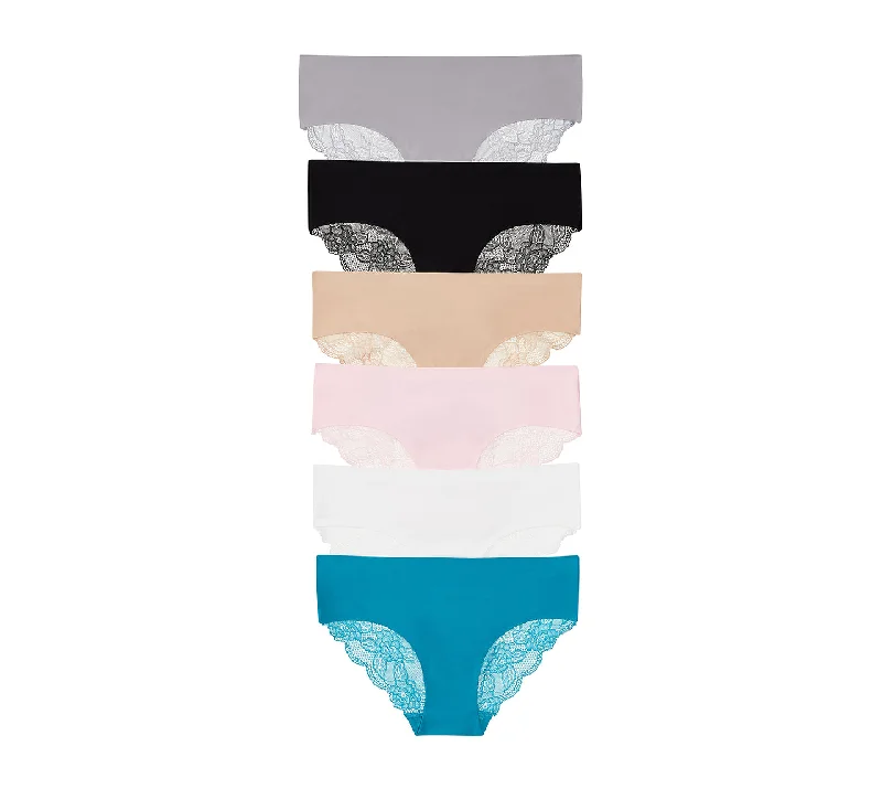 Exclusive Offers Nabtos Women's Seamless Lace Invisible Bikini Underwear Panties (Pack of 6)