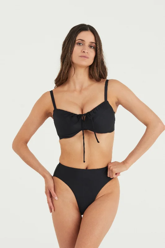 Super Deal DOLLY BIKINI TOP - BLACK