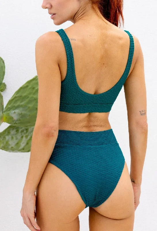 Time-Limited Offer Ginger Bikini Bottom - Emerald Waffle
