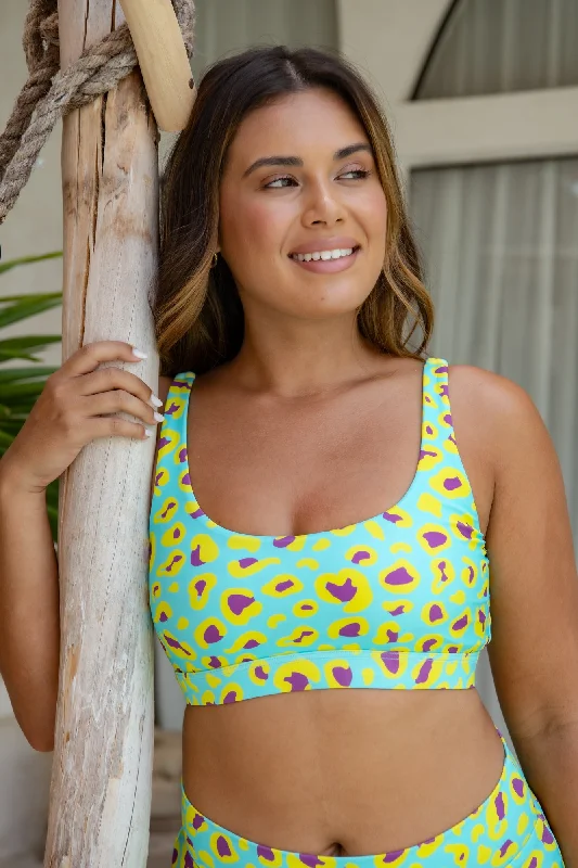 Weekend Flash Sale Gia Bikini Top Final Sale - Sour Sky Leopard