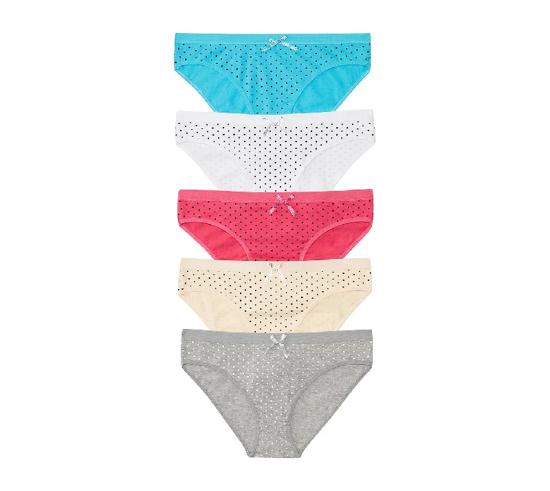 Don't Miss Nabtos Women's Cotton Underwear Bikini Polka Dot Panties (Pack of 5)