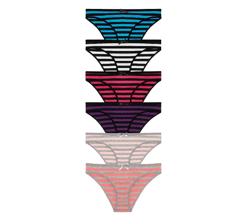 Daily Specials Nabtos Women's Cotton Underwear Bikini Stripes Panties (Pack of 6)