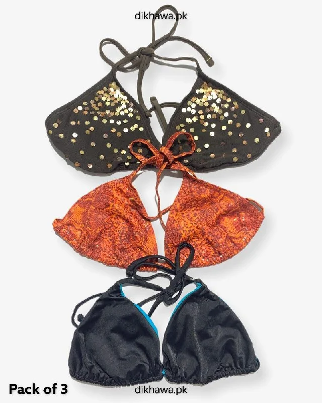 Exclusive Preview Pack Of 3 Stocklot Bikini Top Swimwear | Bikini Top Bundle | Imported Stock Branded Bikini Top