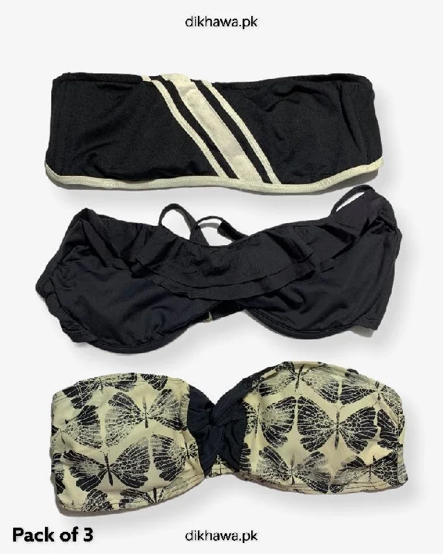 Exclusive Access Pack Of 3 Stocklot Bikini Top Swimwear | Bikini Top Bundle | Imported Stock Branded Bikini Top