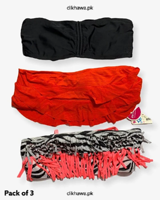 Special Savings Pack Of 3 Stocklot Bikini Top Swimwear | Bikini Top Bundle | Imported Stock Branded Bikini Top
