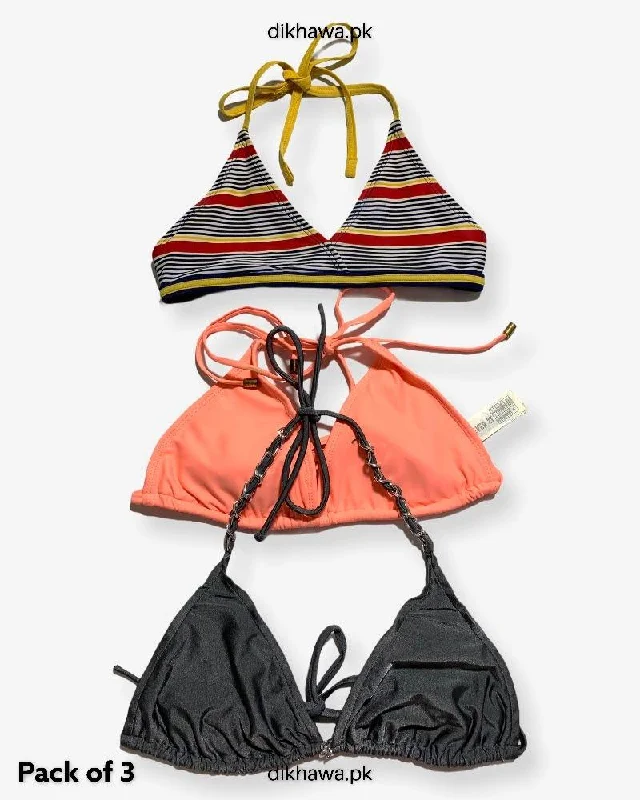 Hurry In Pack Of 3 Stocklot Bikini Top Swimwear | Bikini Top Bundle | Imported Stock Branded Bikini Top Hurry In Pack Of 3 Stocklot Bikini Top Swimwear | Bikini Top Bundle | Imported Stock Branded Bikini Top
