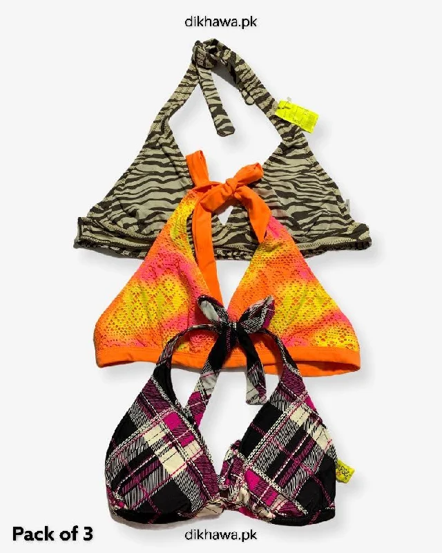 Exclusive Online Offer Pack Of 3 Stocklot Bikini Top Swimwear | Bikini Top Bundle | Imported Stock Branded Bikini Top