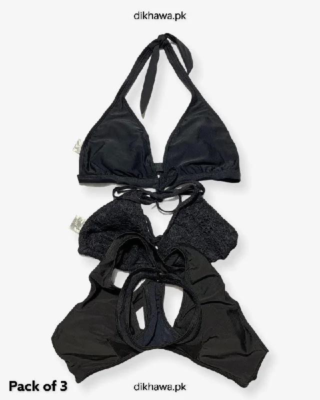 Weekend Special Pack Of 3 Stocklot Bikini Top Swimwear | Bikini Top Bundle | Imported Stock Branded Bikini Top