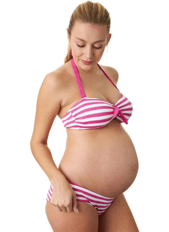 Exclusive Savings Rimini Pink Stripe Bikini Set Maternity Swimsuit