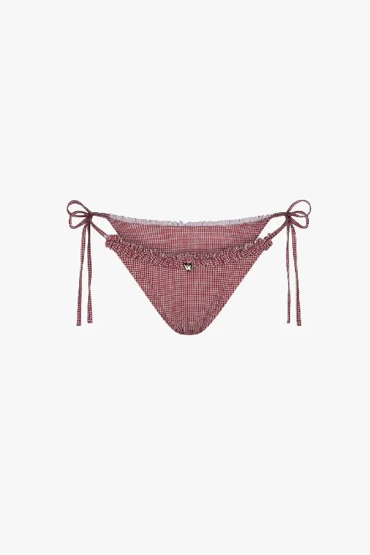 RUFFLE CHARM BIKINI BOTTOM IN RED GINGHAM