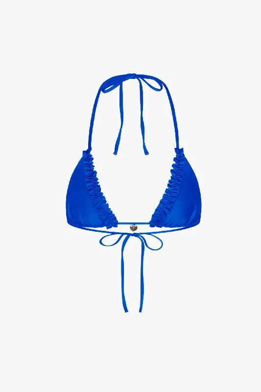 RUFFLE CHARM BIKINI TOP IN ULTRAMARINE