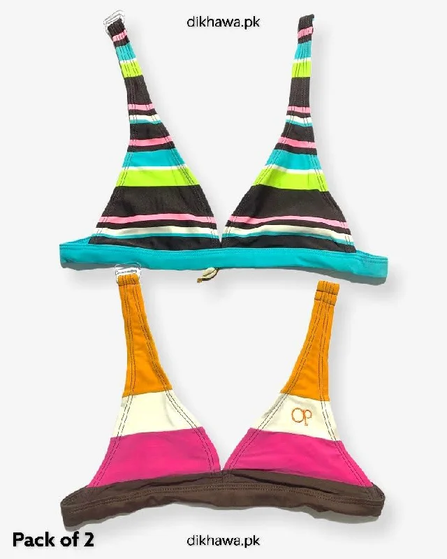 Deal Dash Pack Of 2 Stocklot Bikini Top Swimwear | Bikini Top Bundle | Imported Stock Branded Bikini Top