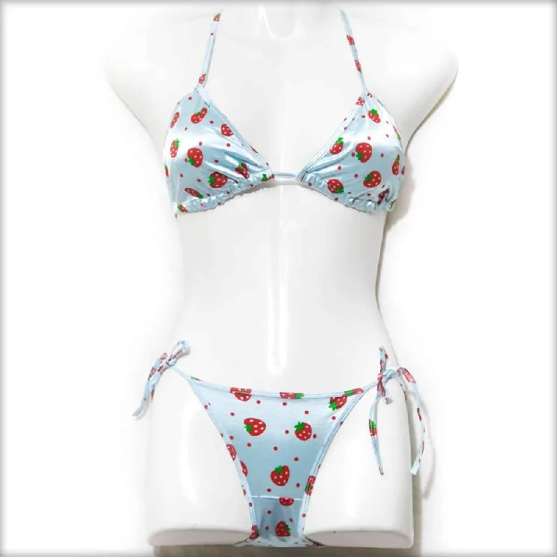 Price Break Strawberry Sky Blue Bikini Set